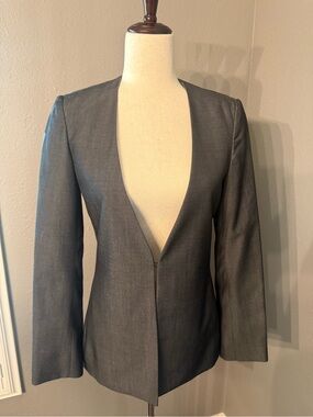 Joseph Charcoal Gray Open-Front Blazer & Trousers UK Designer